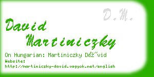 david martiniczky business card